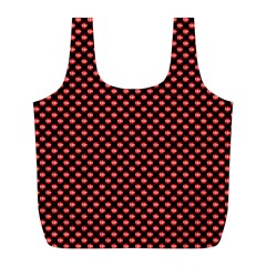 Sexy Red And Black Polka Dot Full Print Recycle Bags (l)  by PodArtist