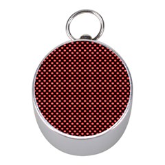 Sexy Red And Black Polka Dot Mini Silver Compasses by PodArtist