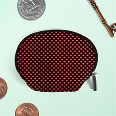 Sexy Red And Black Polka Dot Accessory Pouches (small)  by PodArtist