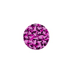 Hot Pink Catmouflage Camouflage 1  Mini Buttons by PodArtist