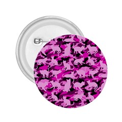 Hot Pink Catmouflage Camouflage 2 25  Buttons by PodArtist