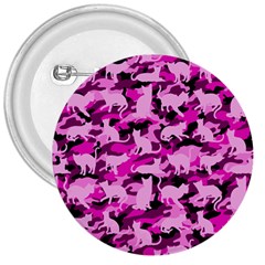 Hot Pink Catmouflage Camouflage 3  Buttons by PodArtist