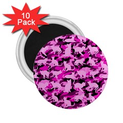 Hot Pink Catmouflage Camouflage 2 25  Magnets (10 Pack)  by PodArtist