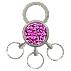 Hot Pink Catmouflage Camouflage 3-ring Key Chains by PodArtist