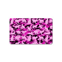 Hot Pink Catmouflage Camouflage Magnet (name Card) by PodArtist