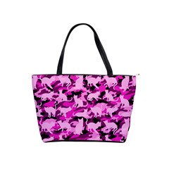 Hot Pink Catmouflage Camouflage Shoulder Handbags by PodArtist