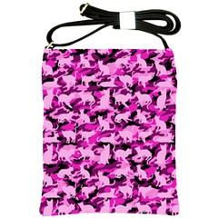 Hot Pink Catmouflage Camouflage Shoulder Sling Bags by PodArtist