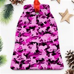 Hot Pink Catmouflage Camouflage Ornament (Bell) Front