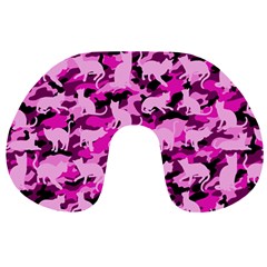 Hot Pink Catmouflage Camouflage Travel Neck Pillows by PodArtist