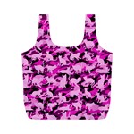 Hot Pink Catmouflage Camouflage Full Print Recycle Bags (M)  Front