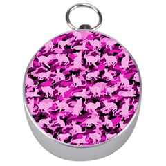 Hot Pink Catmouflage Camouflage Silver Compasses by PodArtist