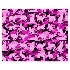 Hot Pink Catmouflage Camouflage Double Sided Flano Blanket (medium)  by PodArtist