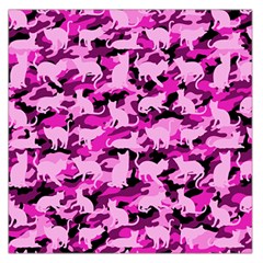 Hot Pink Catmouflage Camouflage Large Satin Scarf (square) by PodArtist