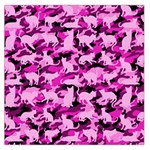 Hot Pink Catmouflage Camouflage Large Satin Scarf (Square) Front