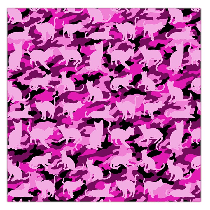 Hot Pink Catmouflage Camouflage Large Satin Scarf (Square)