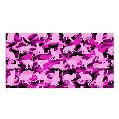 Hot Pink Catmouflage Camouflage Satin Shawl by PodArtist