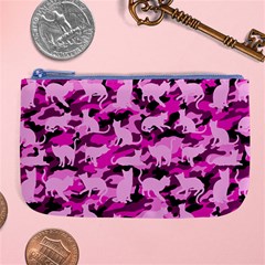 Hot Pink Catmouflage Camouflage Large Coin Purse by PodArtist