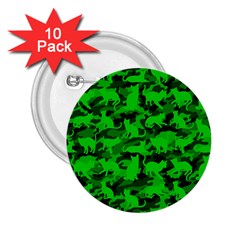 Bright Neon Green Catmouflage 2.25  Buttons (10 pack) 