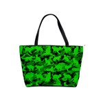 Bright Neon Green Catmouflage Shoulder Handbags Front