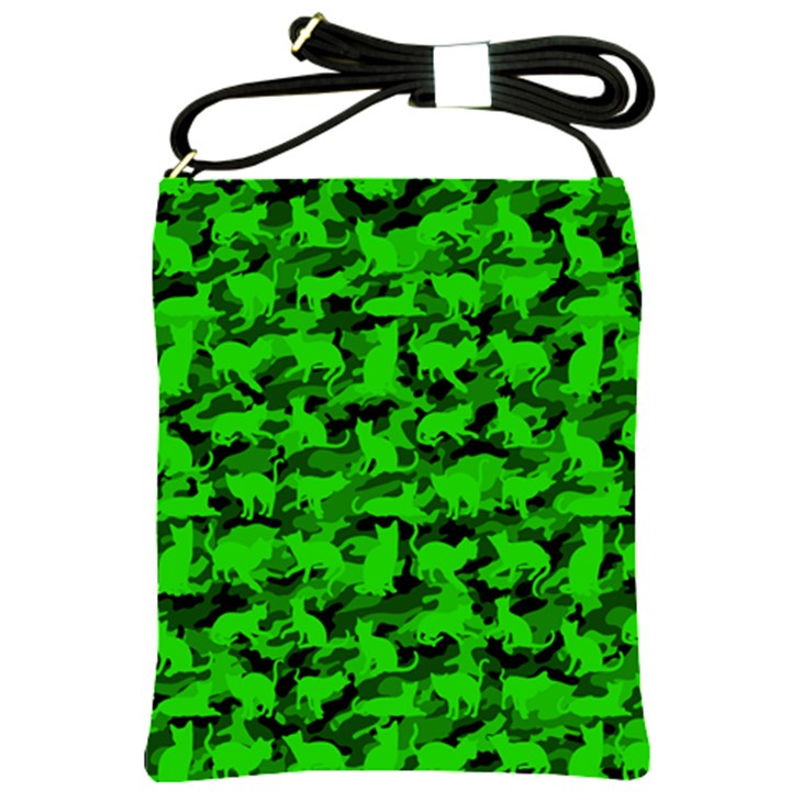 Bright Neon Green Catmouflage Shoulder Sling Bags