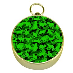 Bright Neon Green Catmouflage Gold Compasses