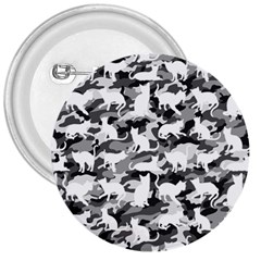 Black And White Catmouflage Camouflage 3  Buttons by PodArtist