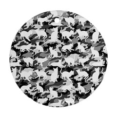 Black And White Catmouflage Camouflage Ornament (round) by PodArtist