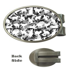 Black And White Catmouflage Camouflage Money Clips (oval)  by PodArtist