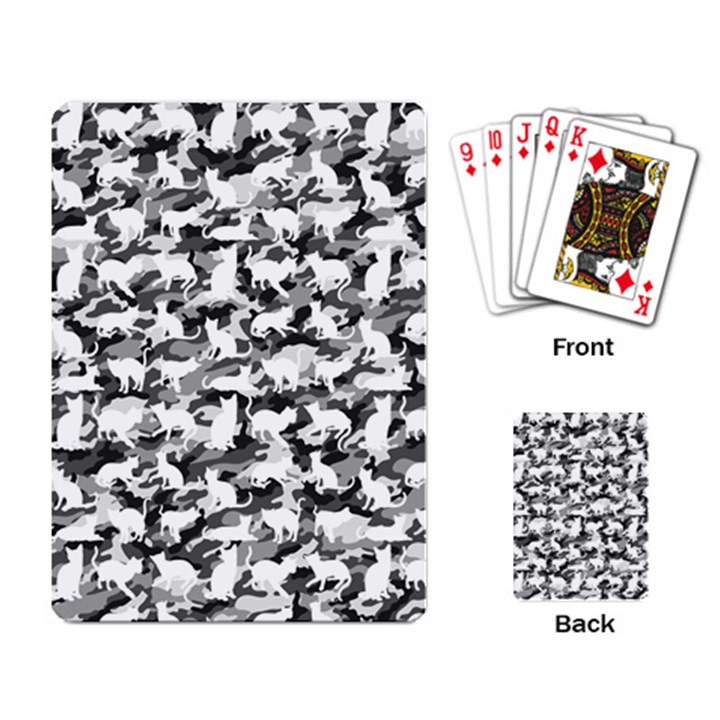 Black and White Catmouflage Camouflage Playing Card