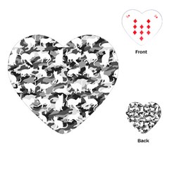 Black And White Catmouflage Camouflage Playing Cards (heart)  by PodArtist