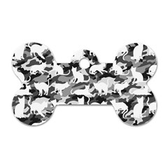 Black And White Catmouflage Camouflage Dog Tag Bone (two Sides) by PodArtist