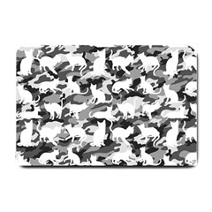 Black And White Catmouflage Camouflage Small Doormat  by PodArtist