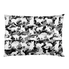 Black And White Catmouflage Camouflage Pillow Case by PodArtist