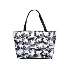 Black And White Catmouflage Camouflage Shoulder Handbags by PodArtist