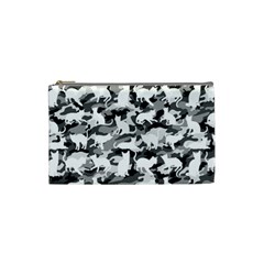 Black And White Catmouflage Camouflage Cosmetic Bag (small)  by PodArtist