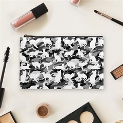 Black And White Catmouflage Camouflage Cosmetic Bag (medium)  by PodArtist