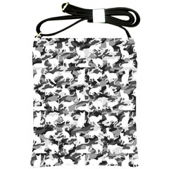 Black And White Catmouflage Camouflage Shoulder Sling Bags by PodArtist