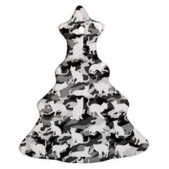 Black And White Catmouflage Camouflage Christmas Tree Ornament (two Sides) by PodArtist