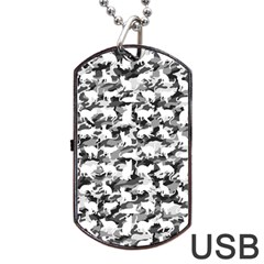 Black And White Catmouflage Camouflage Dog Tag Usb Flash (one Side) by PodArtist