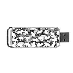 Black And White Catmouflage Camouflage Portable Usb Flash (two Sides) by PodArtist