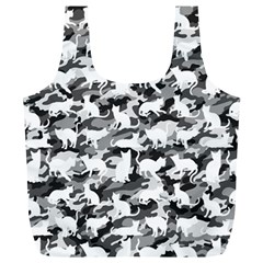 Black And White Catmouflage Camouflage Full Print Recycle Bags (l)  by PodArtist