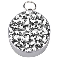 Black And White Catmouflage Camouflage Silver Compasses by PodArtist