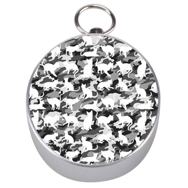 Black and White Catmouflage Camouflage Silver Compasses