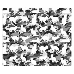 Black And White Catmouflage Camouflage Double Sided Flano Blanket (small)  by PodArtist