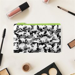 Black And White Catmouflage Camouflage Cosmetic Bag (xs) by PodArtist