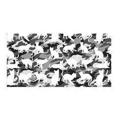 Black And White Catmouflage Camouflage Satin Wrap by PodArtist