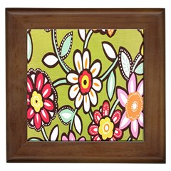 Flowers Fabrics Floral Design Framed Tiles