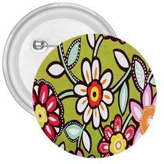 Flowers Fabrics Floral Design 3  Buttons