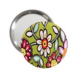 Flowers Fabrics Floral Design 2.25  Handbag Mirrors Front