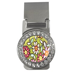 Flowers Fabrics Floral Design Money Clips (CZ) 